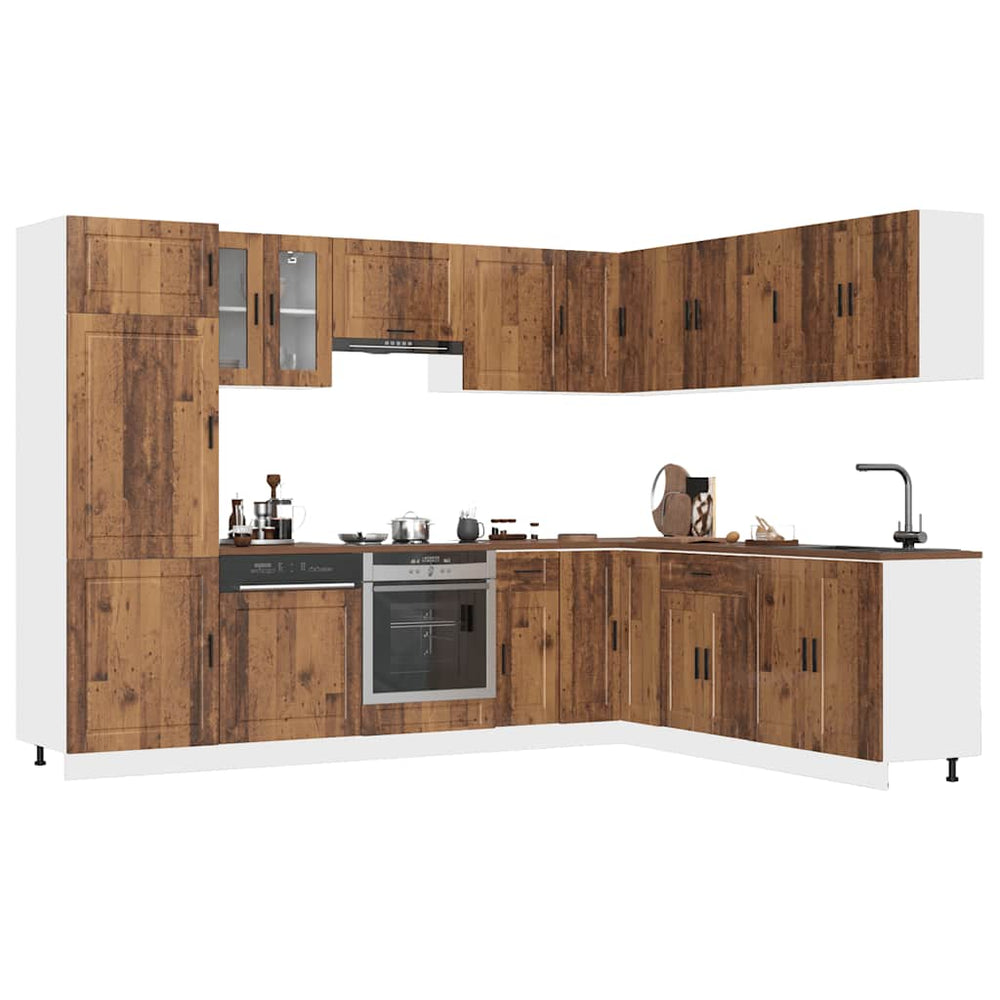 vidaXL 14 Piece Kitchen Cabinet Set "Porto" Old Wood Engineered Wood