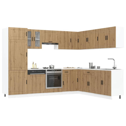 vidaXL 14 Piece Kitchen Cabinet Set "Porto" Artisan Oak Engineered Wood 1