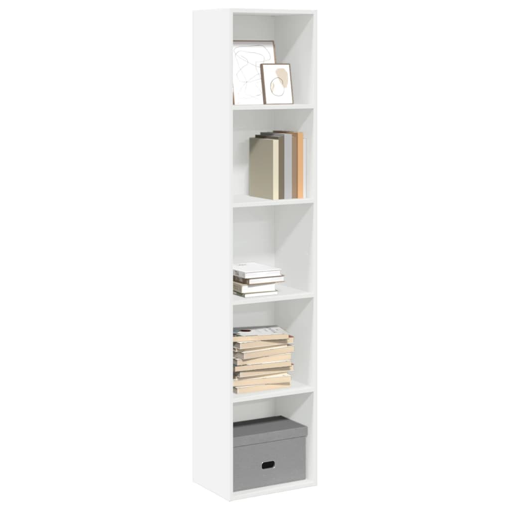 Bookcase 40x30x189 cm Engineered Wood White
