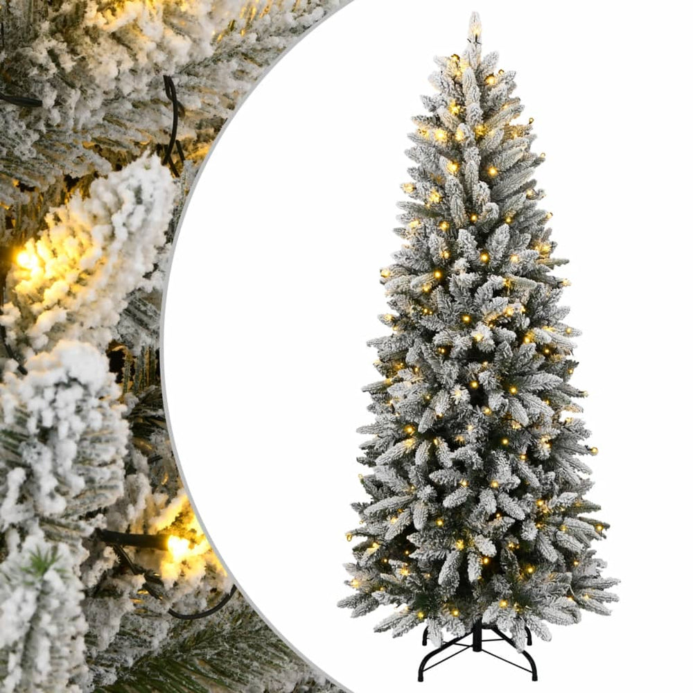 vidaXL Artificial Christmas Tree White Green and White 180 cm