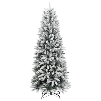 Artificial Christmas Tree White Green and White 180 cm with LEDs