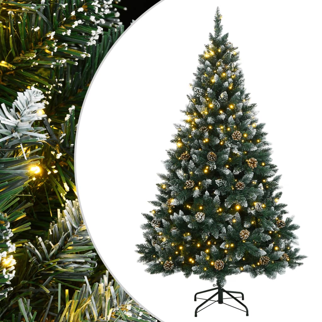 Artificial Christmas Tree with 300 LEDs with Stand Green 210 cm With leds