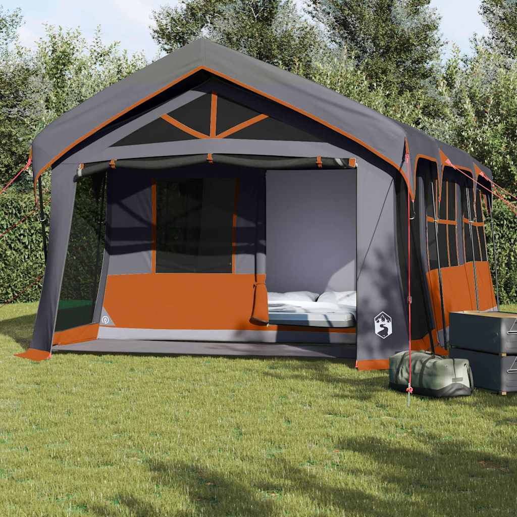 vidaXL Family Tent Grey and Orange 620 x 322 x 240 cm Polyester 1