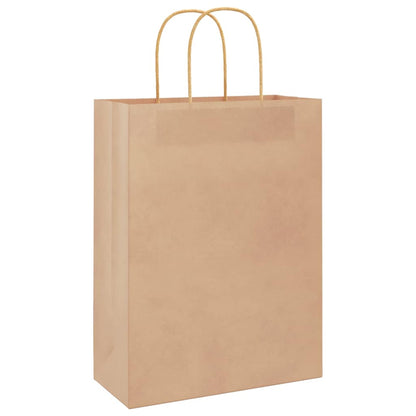 Paper Bags with Handles 250 pcs Width 26 cm Brown 35 cm 12 cm