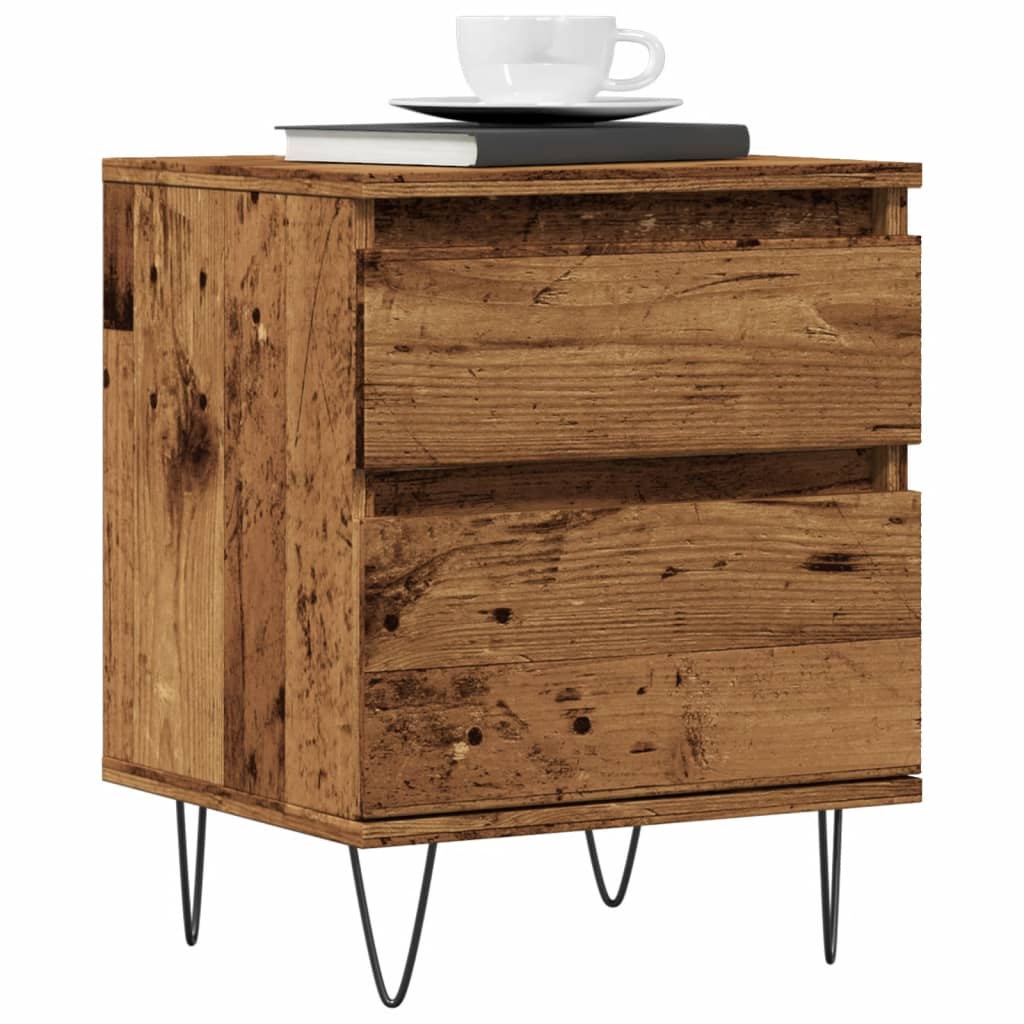 Bedside Cabinets 40x35x50 cm Engineered Wood Old wood