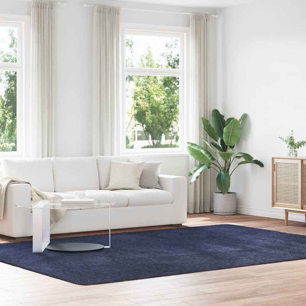 Shaggy Rug High Pile NAVARRA Polyester Navy 240 x 340 cm