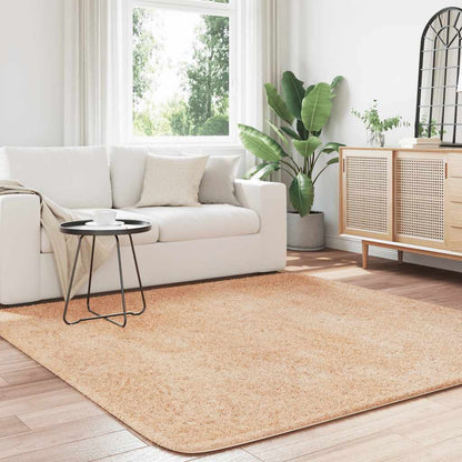 Shaggy Rug High Pile NAVARRA Polyester Beige 200 x 200 cm