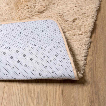 Shaggy Rug High Pile NAVARRA Polyester Beige 200 x 200 cm