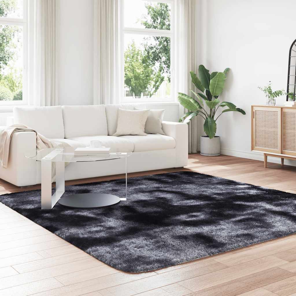 Shaggy Rug High Pile NAVARRA Polyester Dark Grey 240 x 240 cm