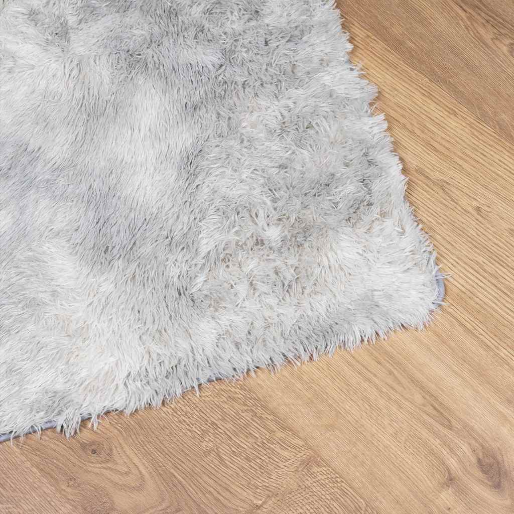 Shaggy Rug High Pile NAVARRA Polyester Silver Grey 240 x 240 cm