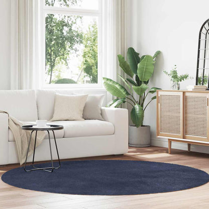 Shaggy Rug High Pile NAVARRA Polyester Navy Ø 200 cm