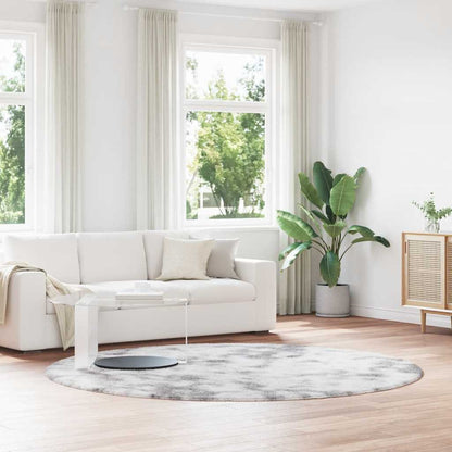 Shaggy Rug High Pile NAVARRA Polyester Silver Grey Ø 240 cm