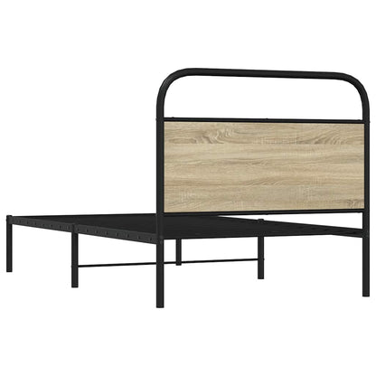 Bed Frame Without Mattress Engineered Wood Sonoma Oak Length 200 cm with Headboard 90 cm