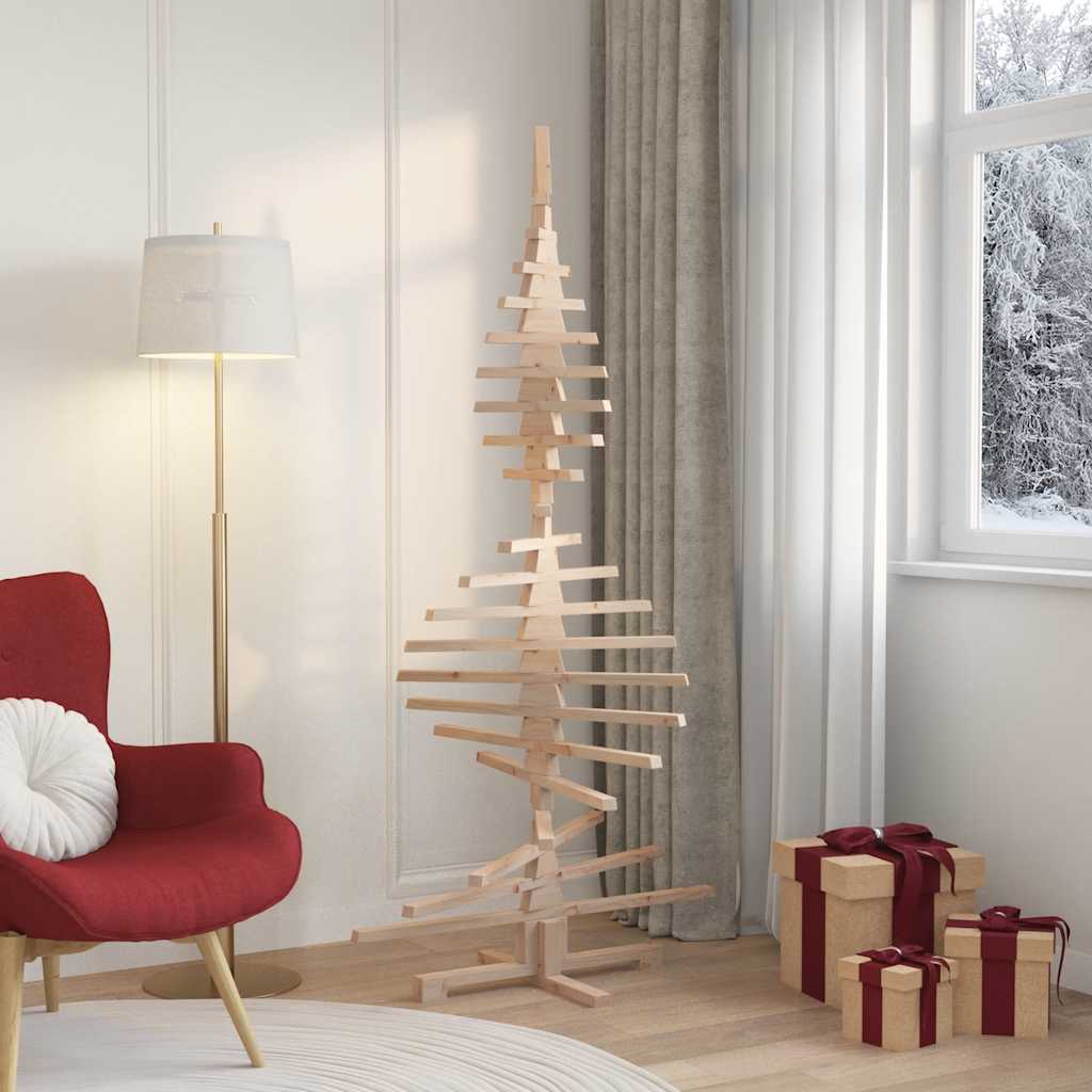 Wooden Christmas Tree KOTKA Solid Pine Wood Natural (unfinished) 180 cm