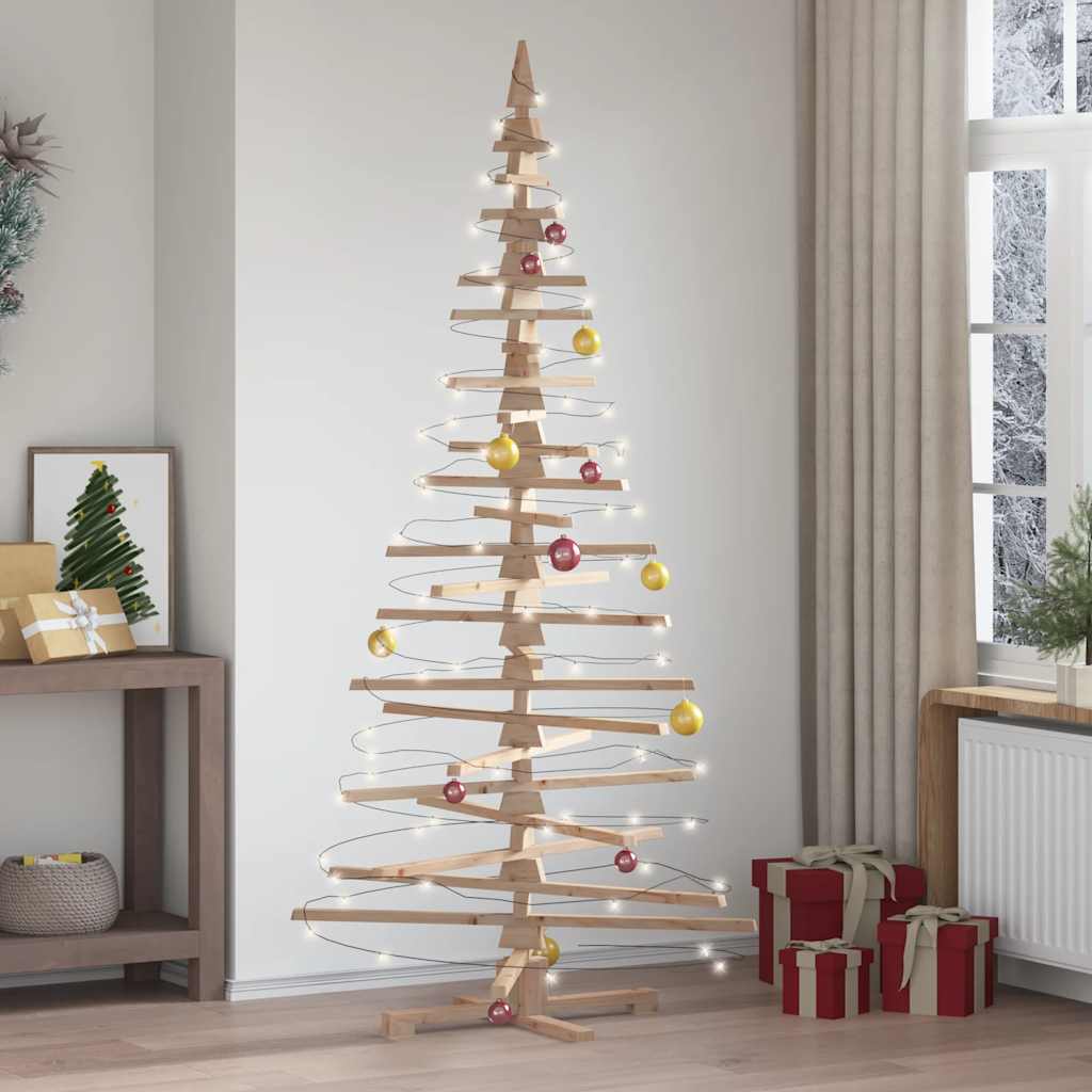 Wooden Christmas Tree KOTKA Solid Pine Wood Natural (unfinished) 210 cm