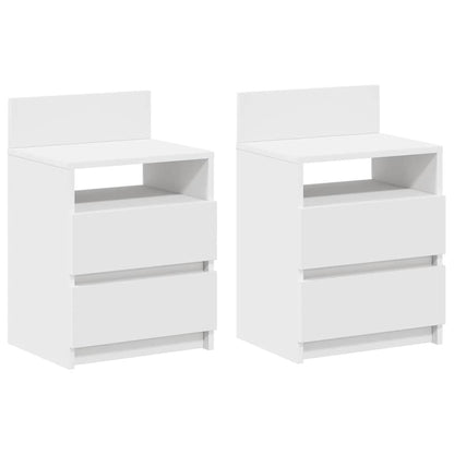 Bedside Cabinets with Drawers 40x33x60 cm White