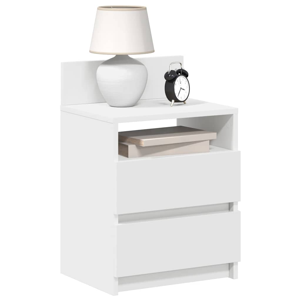 Bedside Cabinets with Drawers 40x33x60 cm White