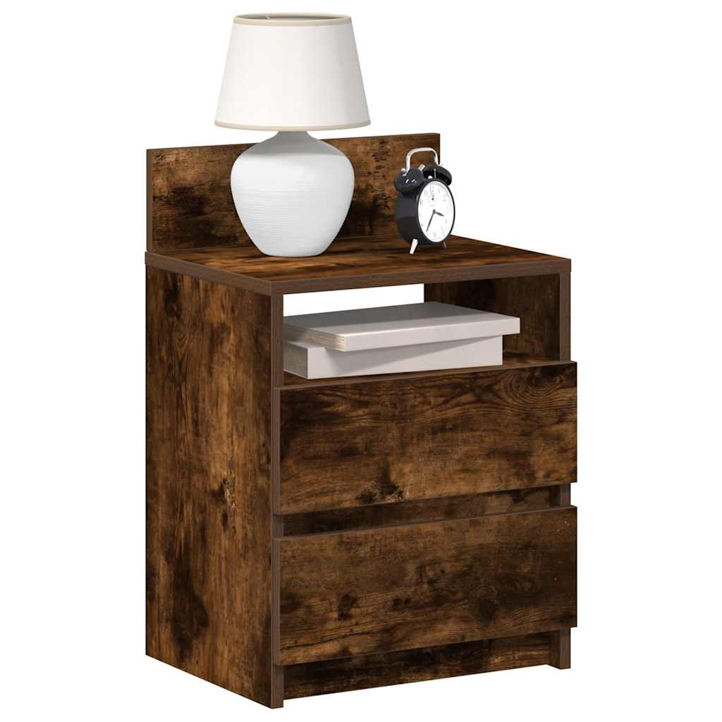 Bedside Cabinets with Drawers 40x33x60 cm Smoked oak