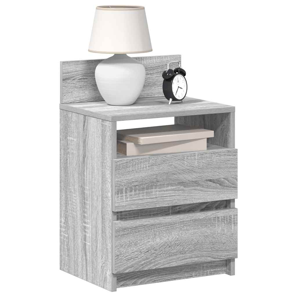 Bedside Cabinets with Drawers 40x33x60 cm Grey sonoma