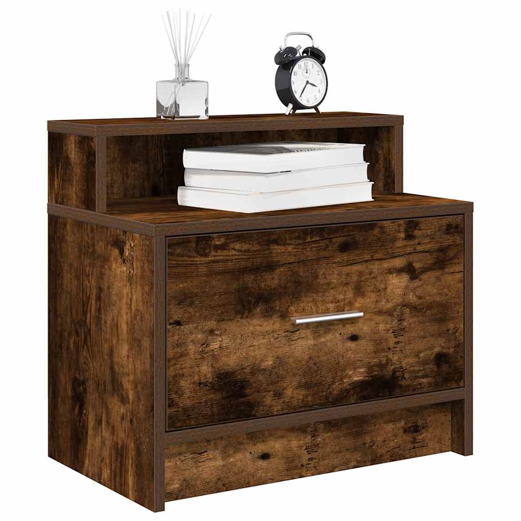 Bedside Cabinets with Drawer 51x31x47 cm Smoked oak