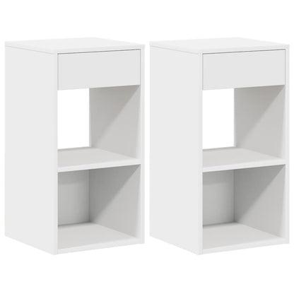 Bedside Cabinet with Drawer 35x34x66,5 cm White