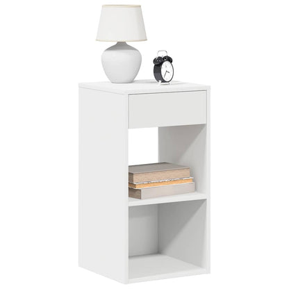 Bedside Cabinet with Drawer 35x34x66,5 cm White