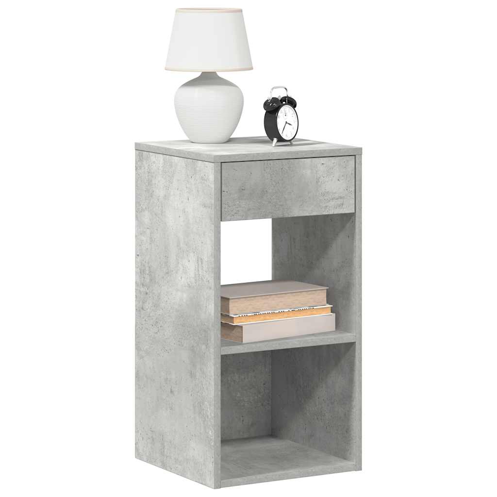 Bedside Cabinet with Drawer 35x34x66,5 cm Concrete grey