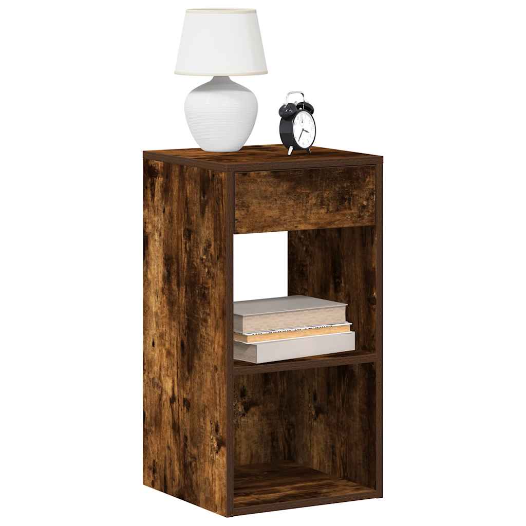 Bedside Cabinet with Drawer 35x34x66,5 cm Smoked oak