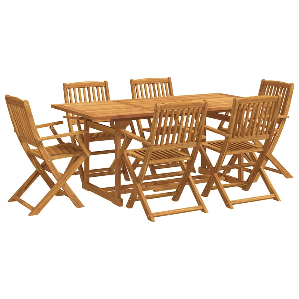 vidaXL 7 Piece Garden Dining Set 180x90x75 cm Solid Wood Acacia 2