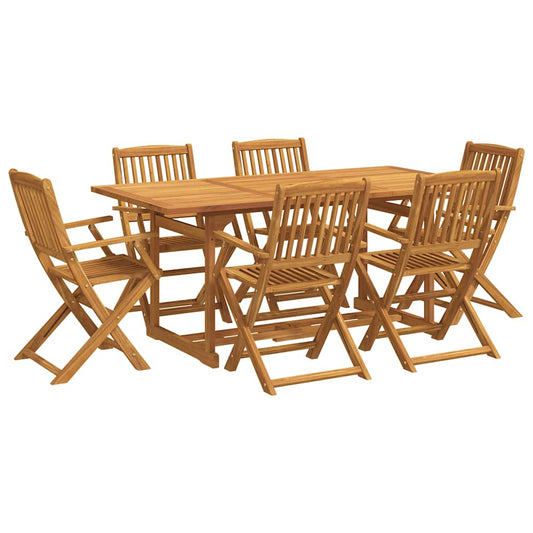 vidaXL 7 Piece Garden Dining Set 180x90x75 cm Solid Wood Acacia 2