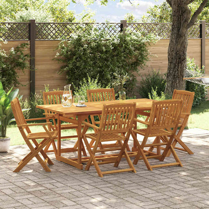 vidaXL 7 Piece Garden Dining Set 180x90x75 cm Solid Wood Acacia 1
