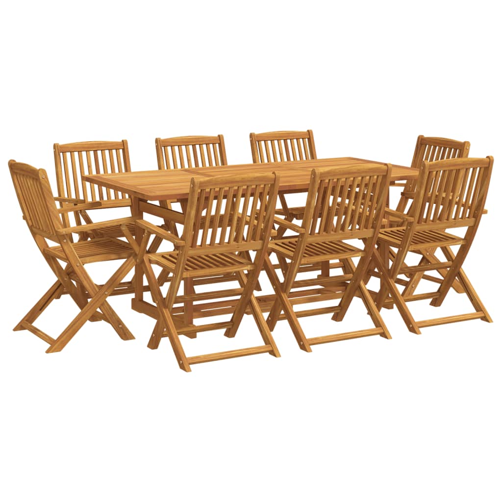 vidaXL 9 Piece Garden Dining Set 180x90x75 cm Solid Wood Acacia 2