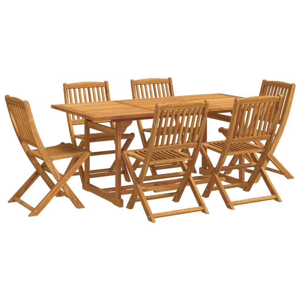vidaXL 7 Piece Garden Dining Set 180x90x75 cm Solid Wood Acacia 2