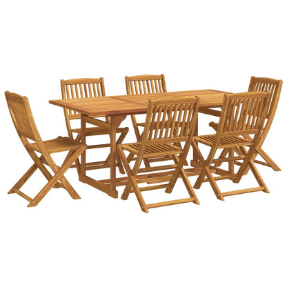 vidaXL 7 Piece Garden Dining Set 180x90x75 cm Solid Wood Acacia 2