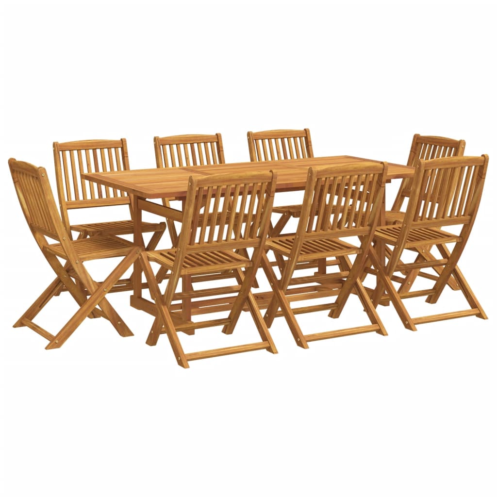 vidaXL 9 Piece Garden Dining Set 180x90x75 cm Solid Wood Acacia 2