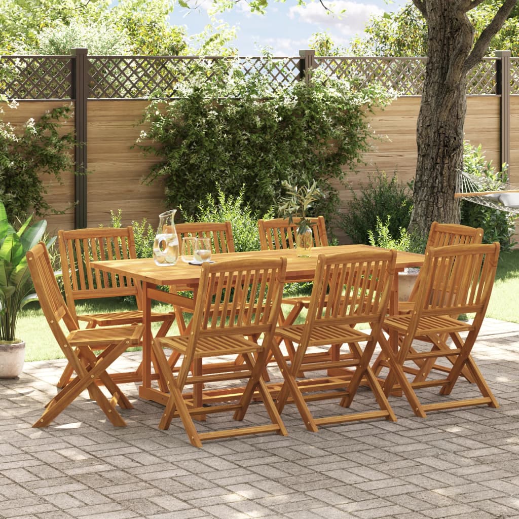 vidaXL 9 Piece Garden Dining Set 180x90x75 cm Solid Wood Acacia 1