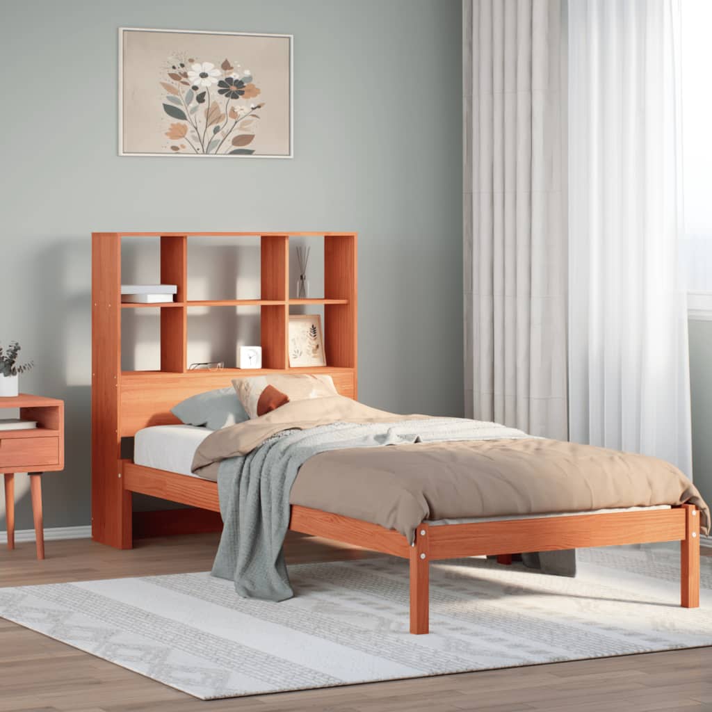 Bookcase Bed without Mattress Wax brown 100 cm 200 cm