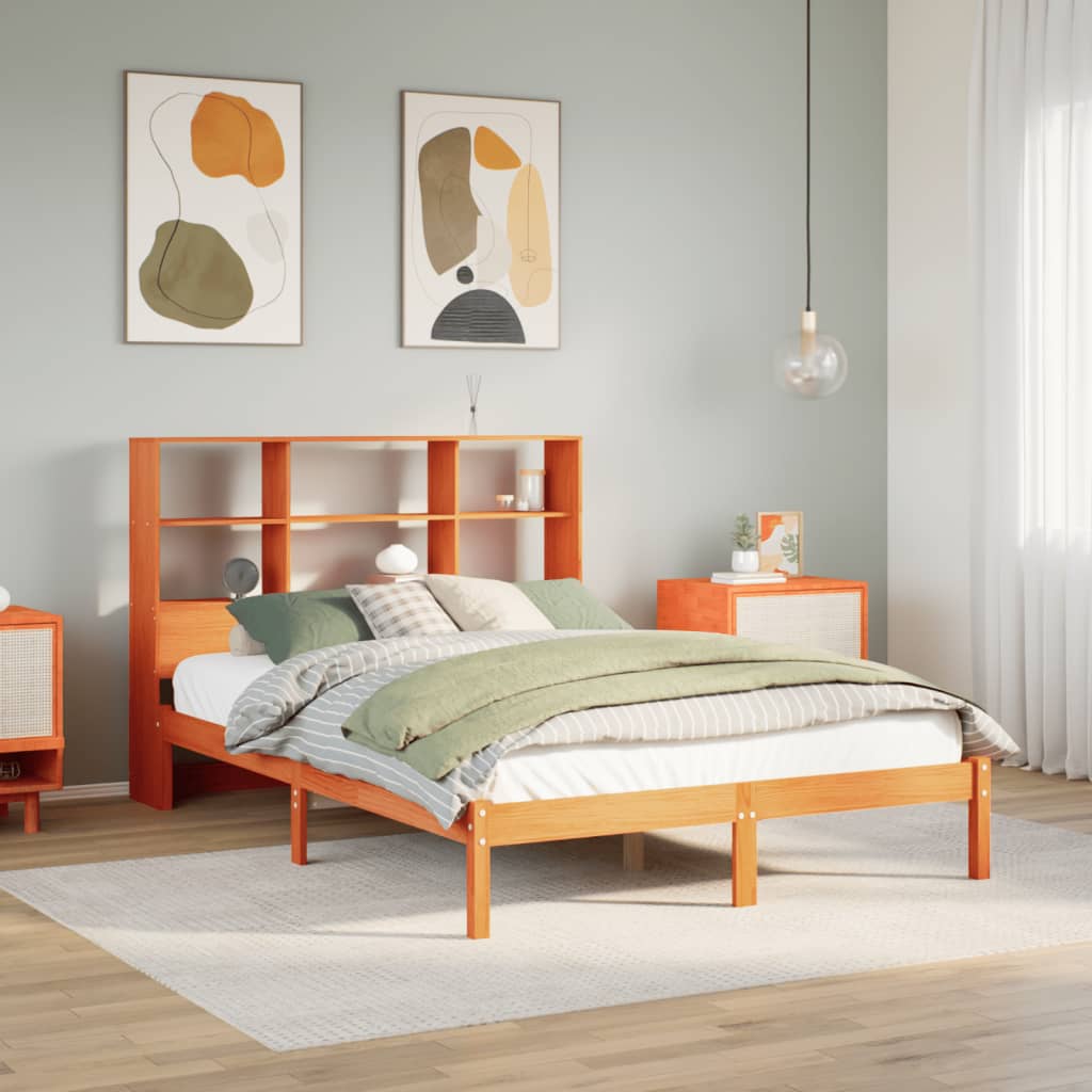Bookcase Bed without Mattress Wax brown 150 cm 200 cm