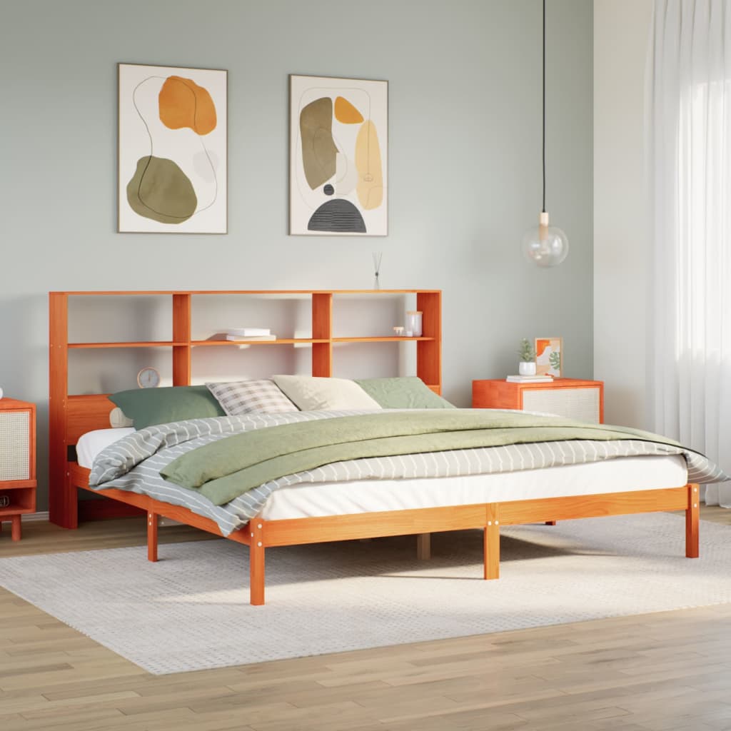 Bookcase Bed without Mattress Wax brown 200 cm 200 cm