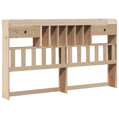 Bookcase Bed without Mattress Solid Wood Pine Natural 180 cm 200 cm