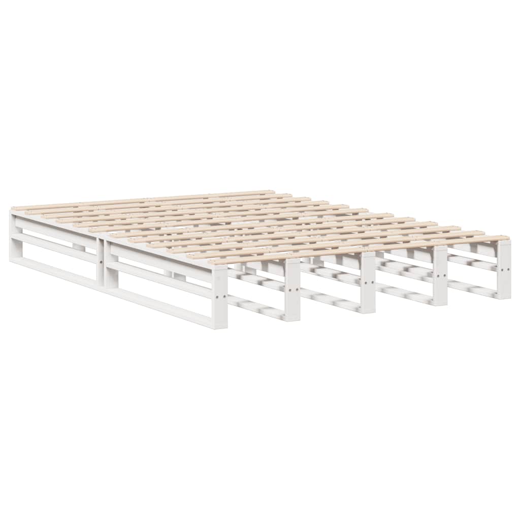 Bookcase Bed without Mattress Solid Wood White 150 cm 200 cm