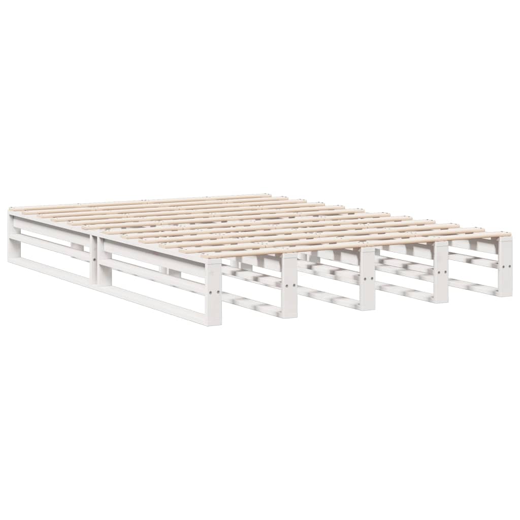 Bookcase Bed without Mattress Solid Wood Pine White 140 cm 200 cm