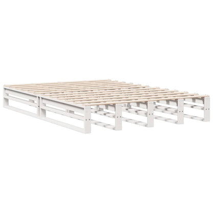 Bookcase Bed without Mattress Solid Wood Pine White 140 cm 200 cm
