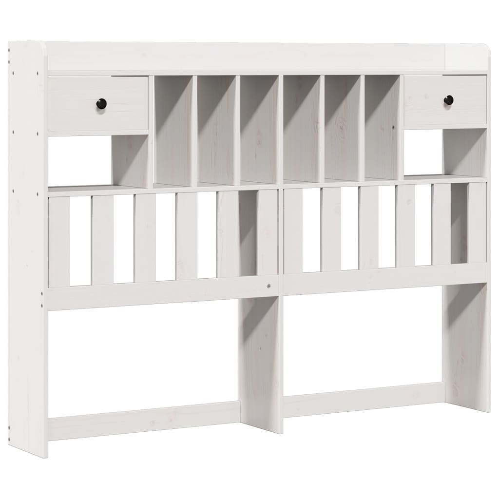 Bookcase Bed without Mattress Solid Wood Pine White 140 cm 200 cm