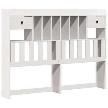 Bookcase Bed without Mattress Solid Wood Pine White 140 cm 200 cm