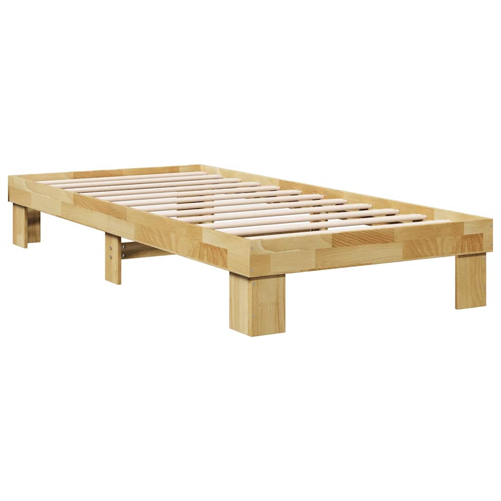 Bed Frame without Mattress Solid Wood Oak 75 cm