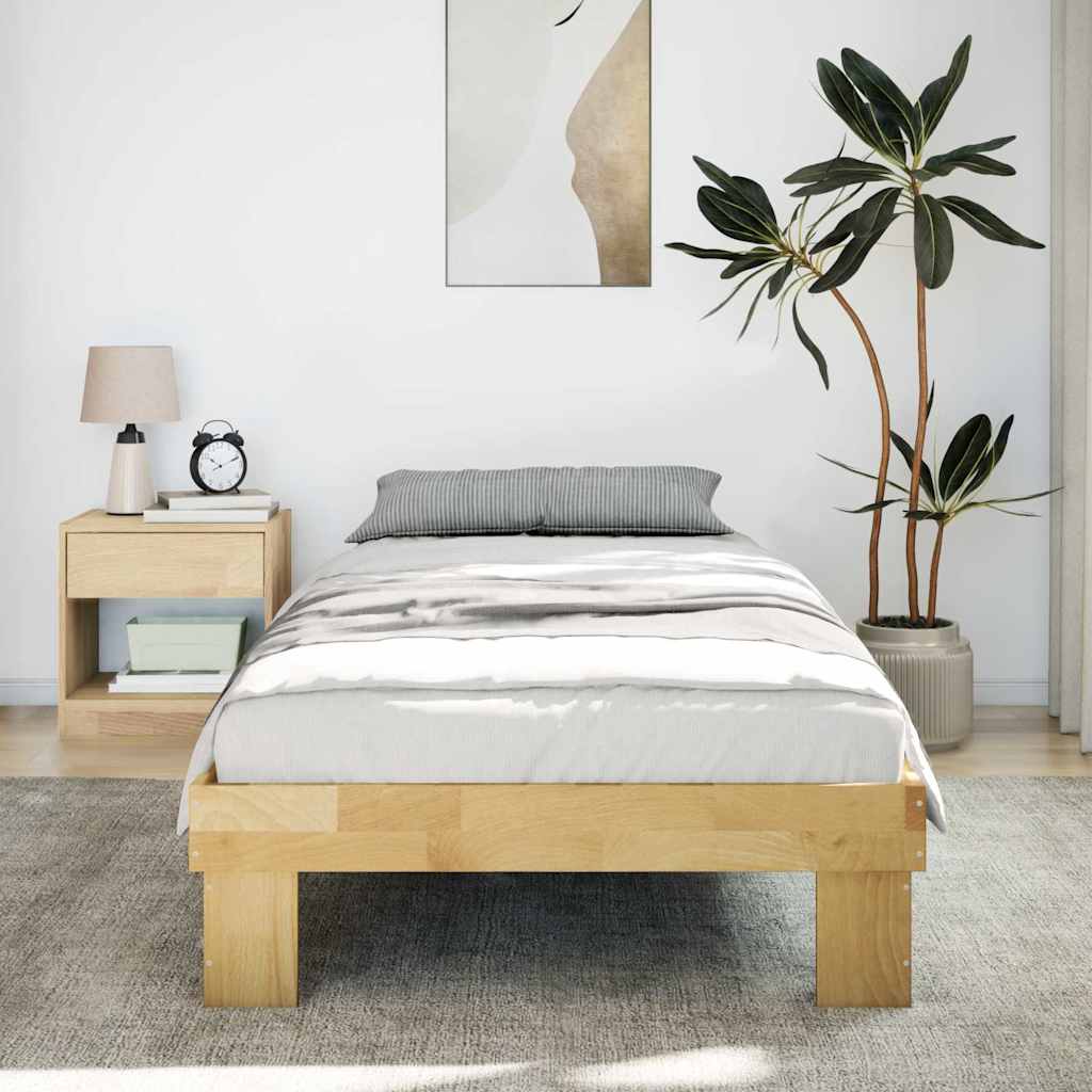 Bed Frame without Mattress Solid Wood Oak 75 cm