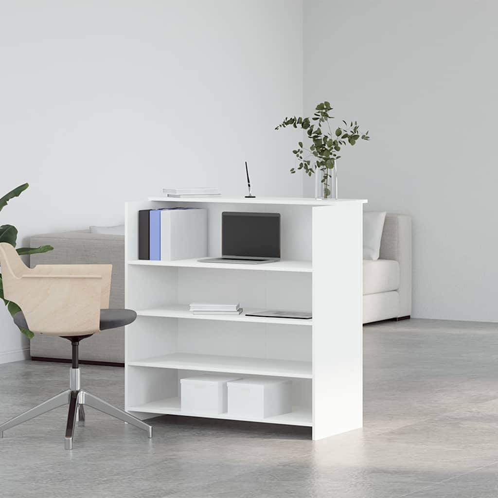 Reception Desk 55x50x103,5 cm Engineered Wood White 100 x 50 x 103.5 cm