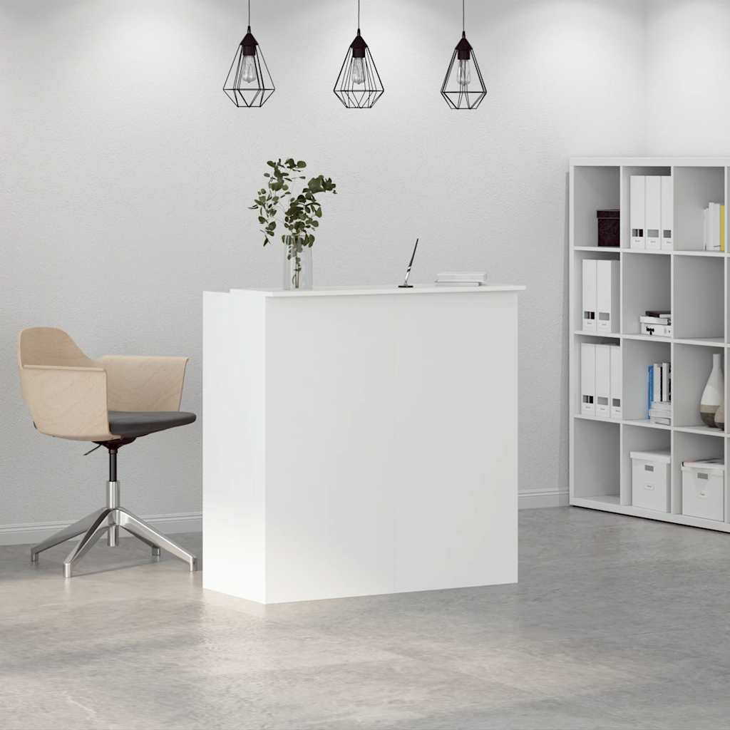 Reception Desk 55x50x103,5 cm Engineered Wood White 100 x 50 x 103.5 cm