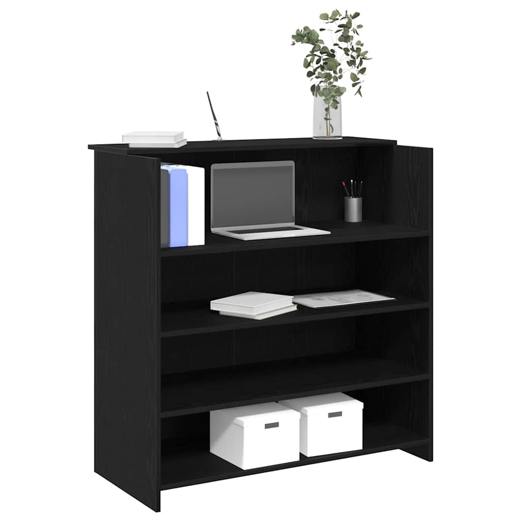 Reception Desk 55x50x103,5 cm Engineered Wood Black 100 x 50 x 103.5 cm